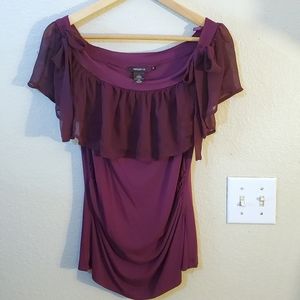 Off shoulder Arden B. Blouse, plum, medium